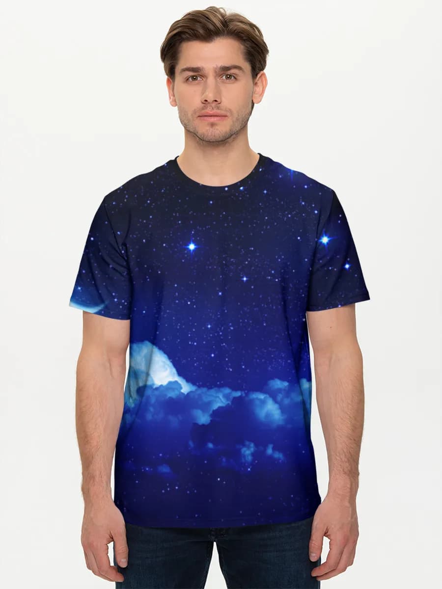 Crescent Moon Starry Sky