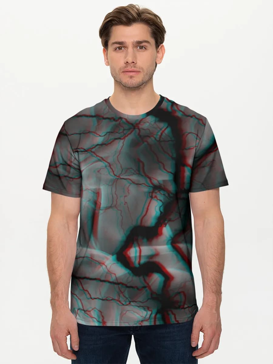 Anaglyph Glitch Smoke Veins