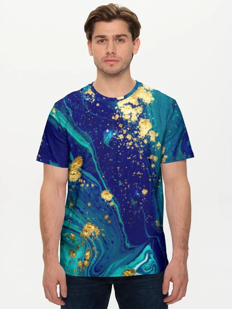 Teal Blue Marble Swirls