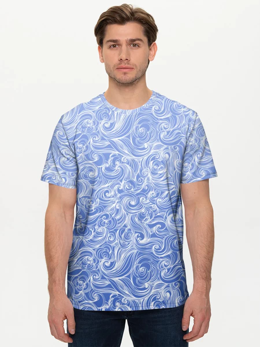 Blue Baroque Floral Swirls