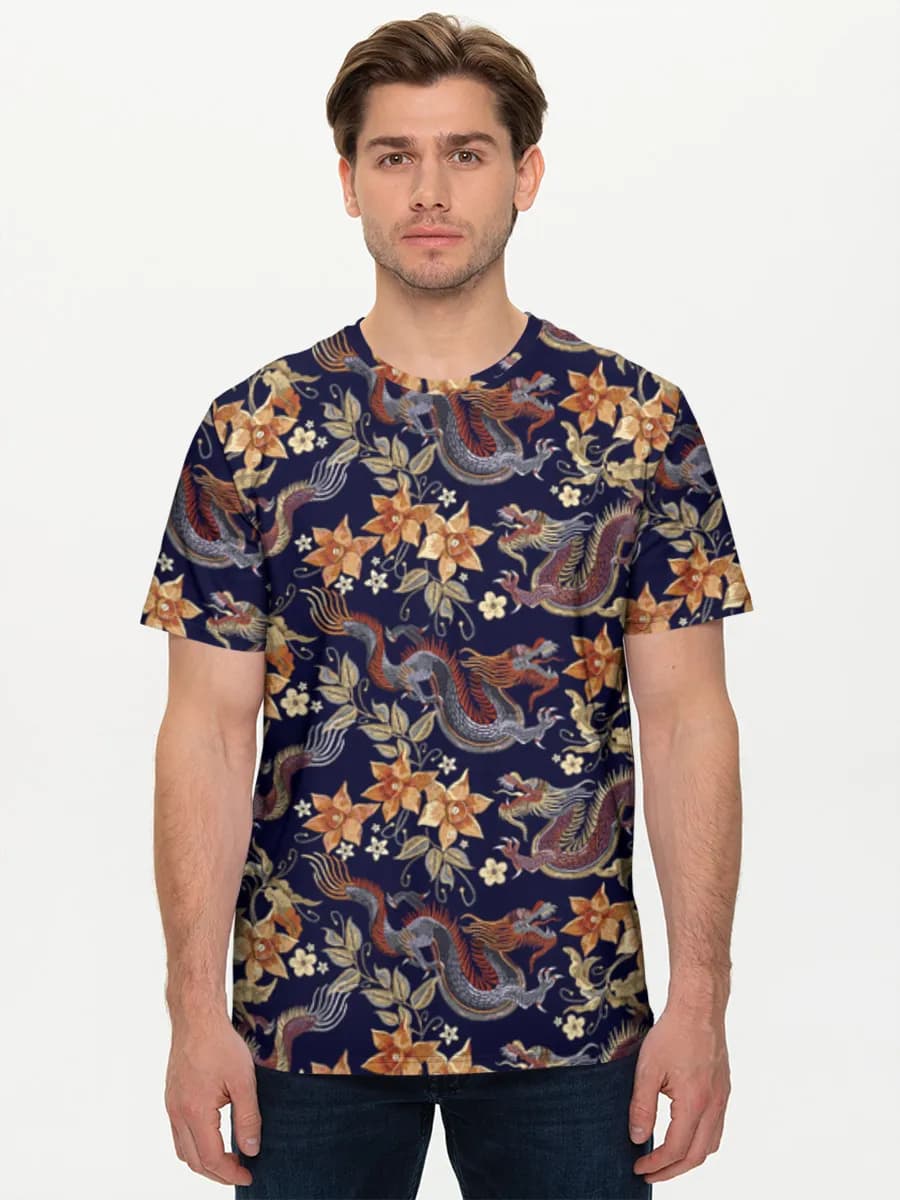 Floral Dragon Night Sky