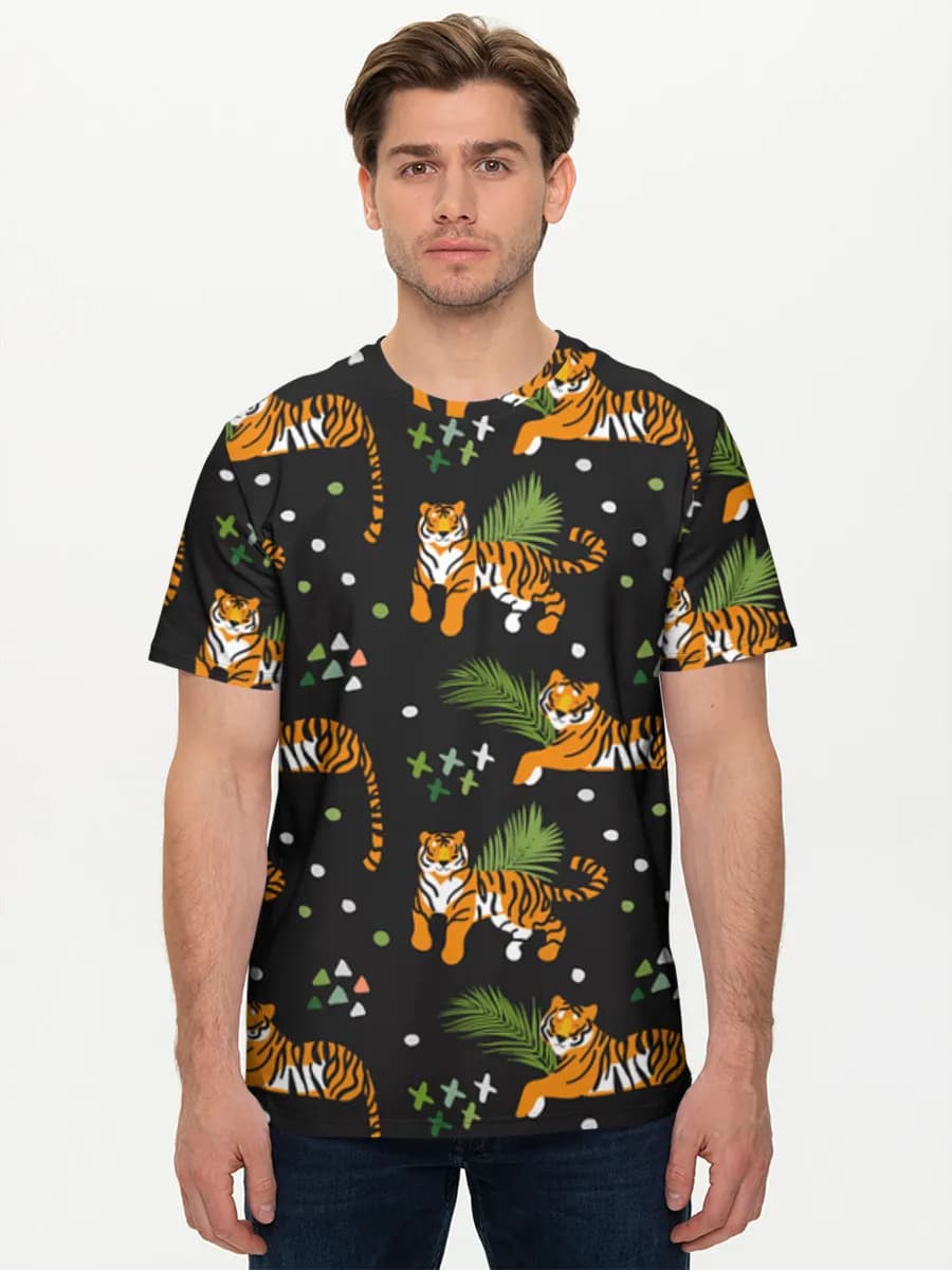 Playful Tigers And Palms