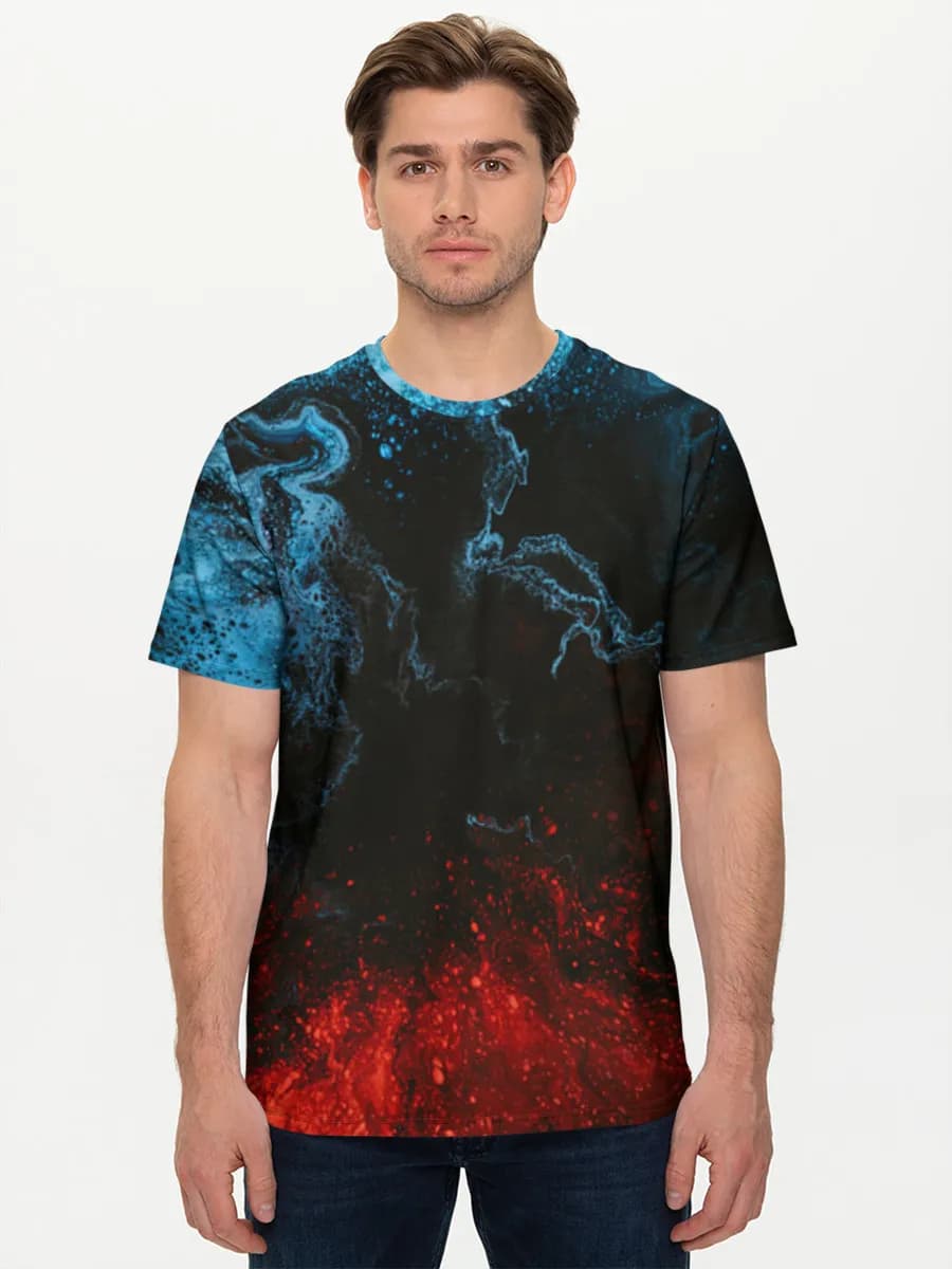 Crimson And Cyan Swirl