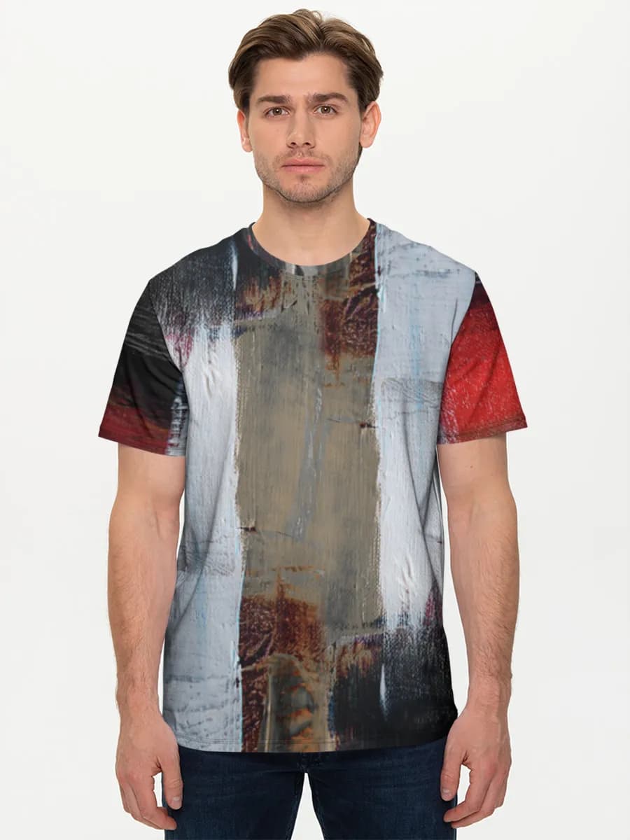 Bold Abstract Brushstrokes — Men's basic cotton T-shirt
