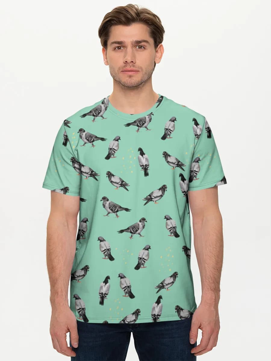 Pigeons On Teal