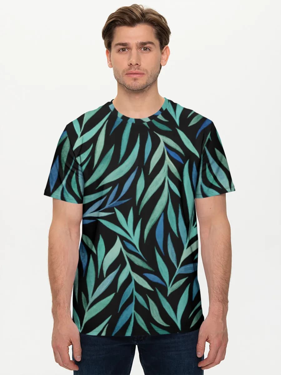Midnight Teal Leaves