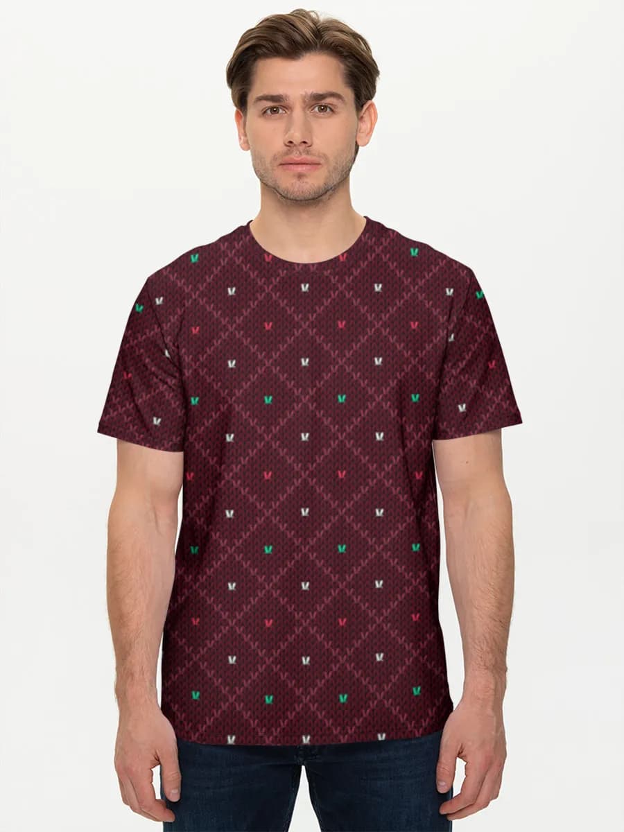 Burgundy Knit Dots