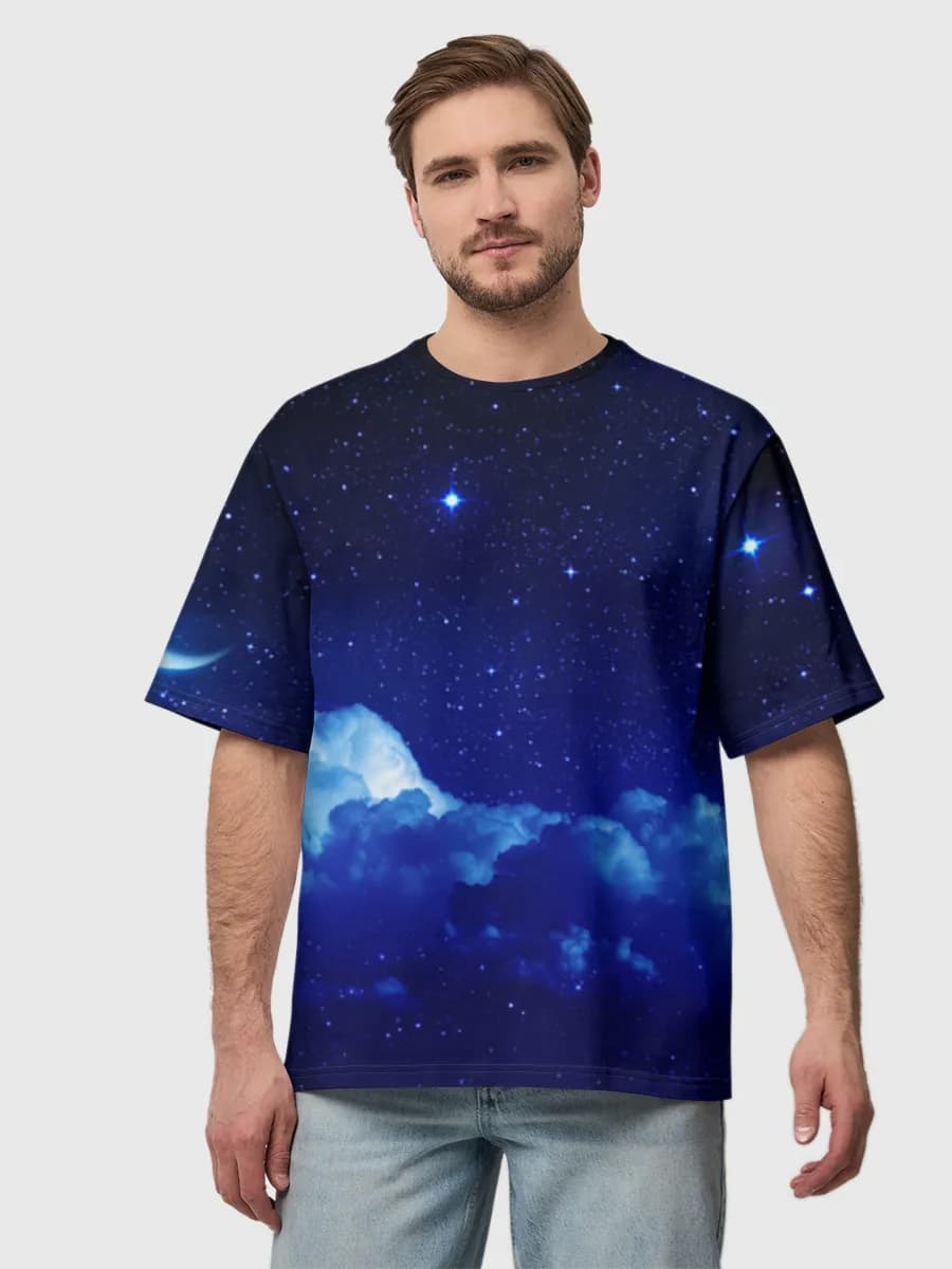 Crescent Moon Starry Sky