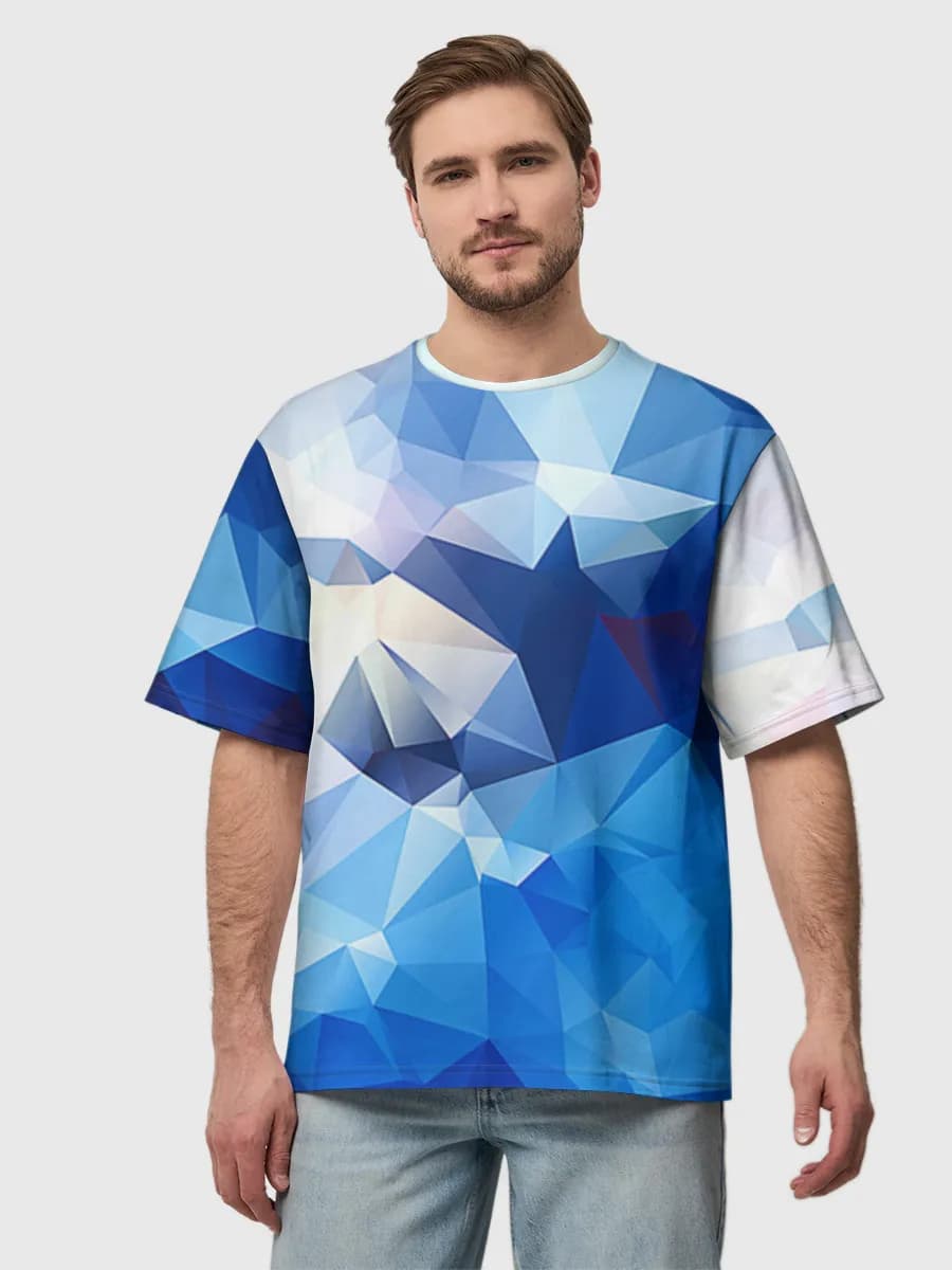 Blue Low Poly Geometry