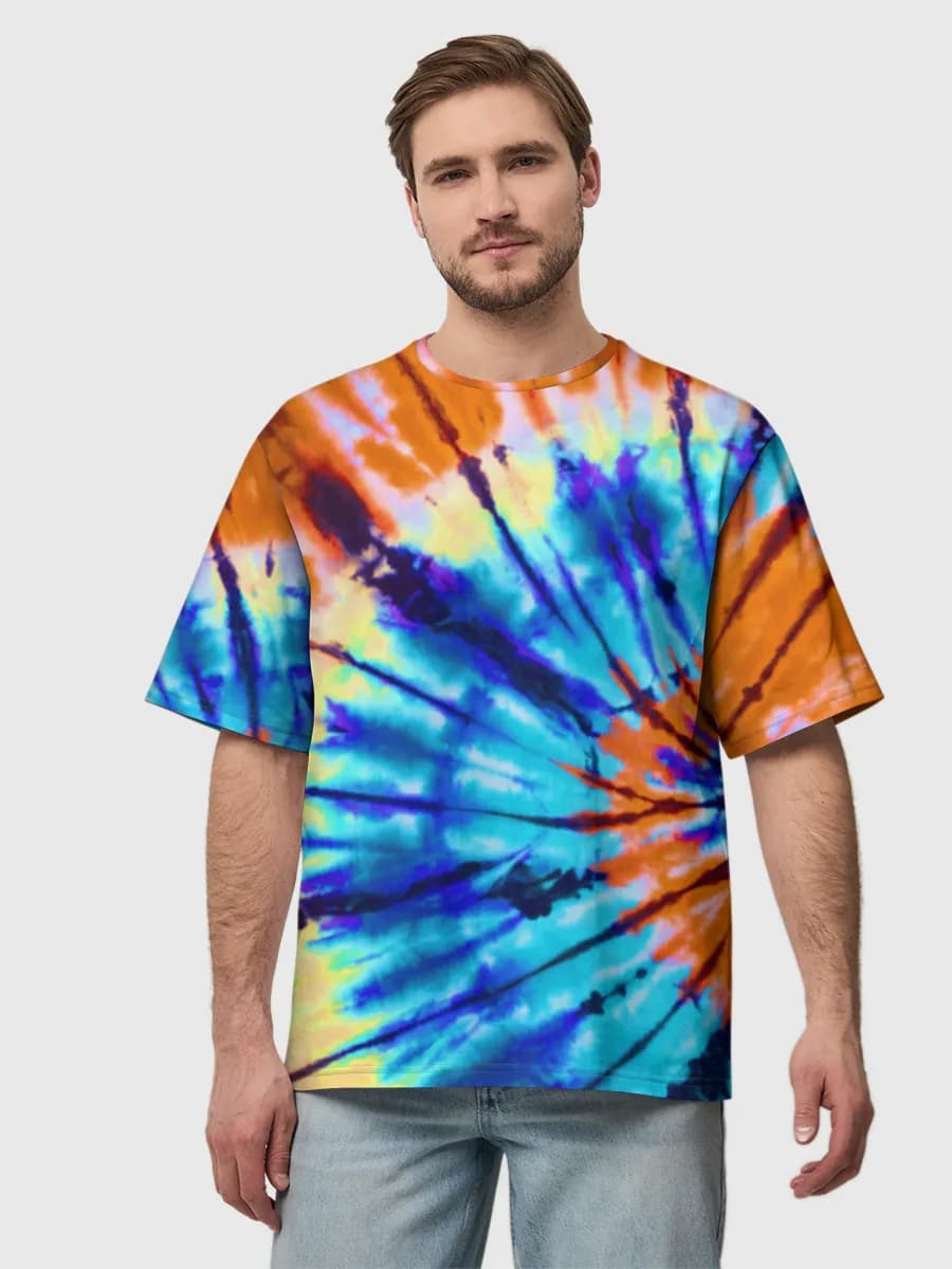 Orange Blue Tie Dye