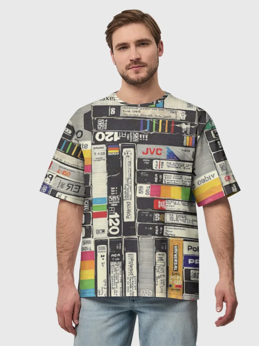 Retro VHS Tape Collage