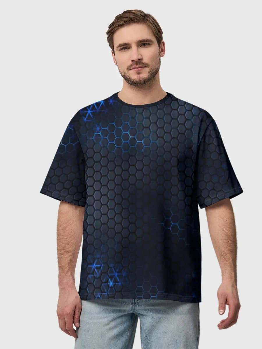 Neon Hex Tech Grid