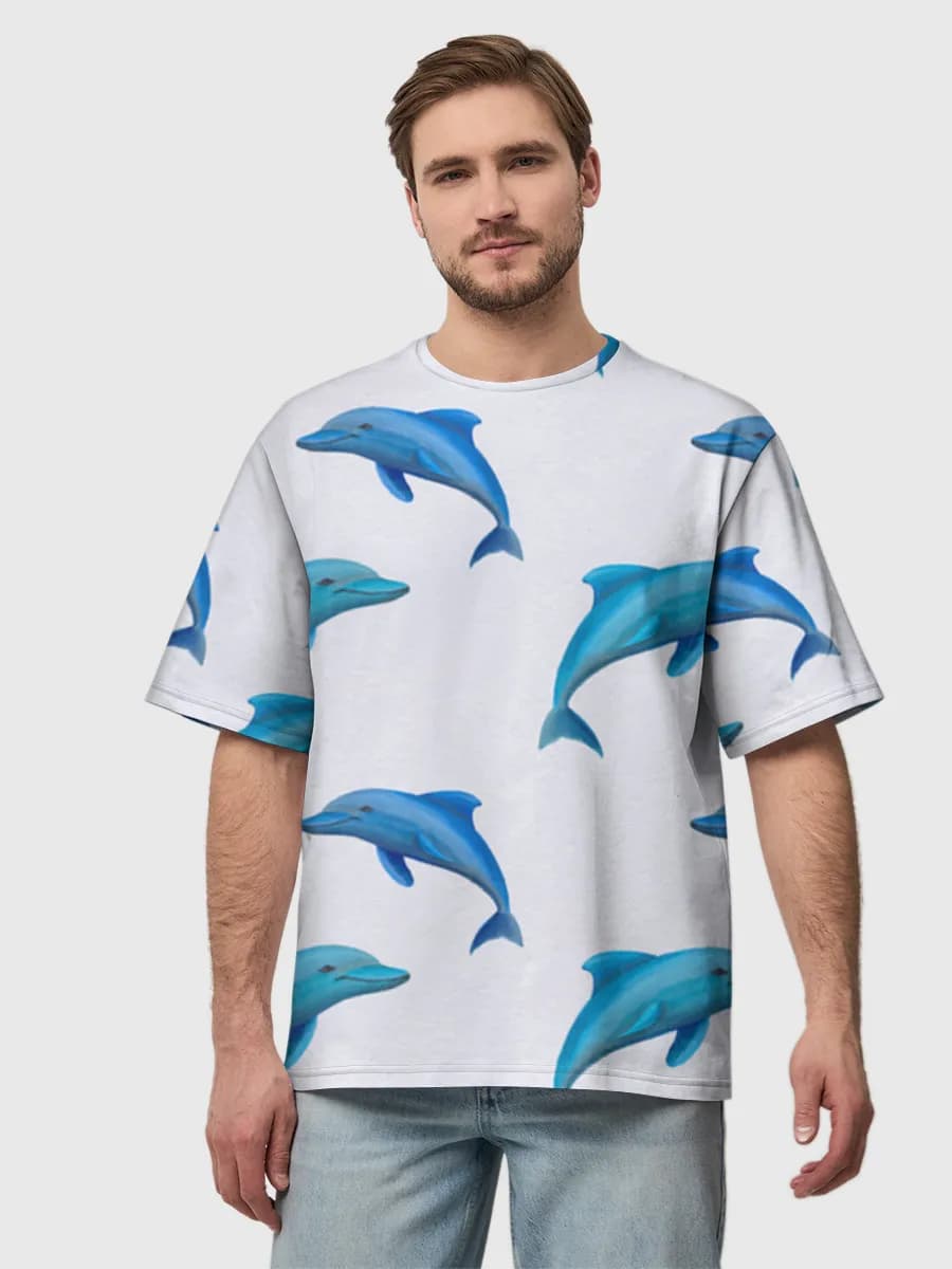 Blue Dolphins on White