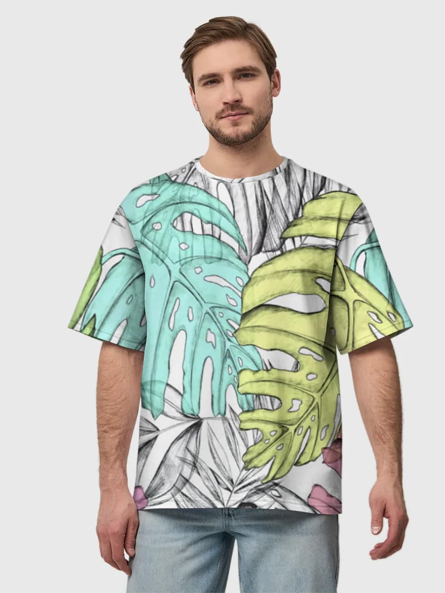 Pastel Monstera Jungle Leaves