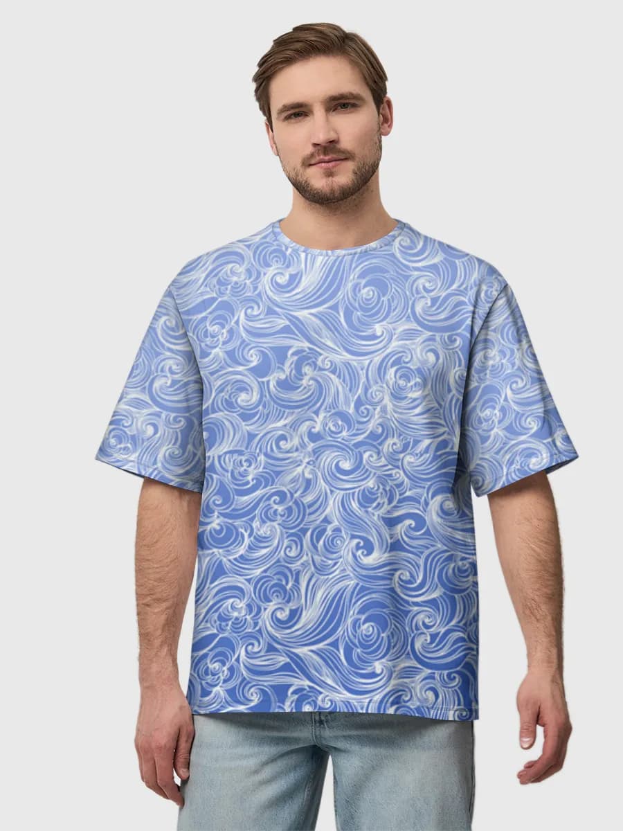 Blue Baroque Floral Swirls