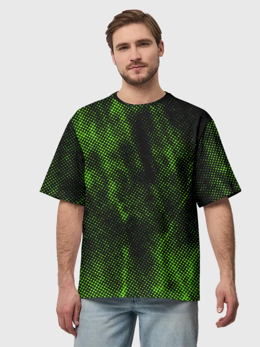 Neon Green Halftone Grunge