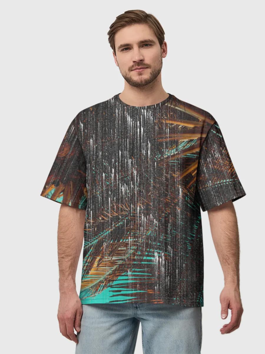 Grunge Tropical Palm Leaves