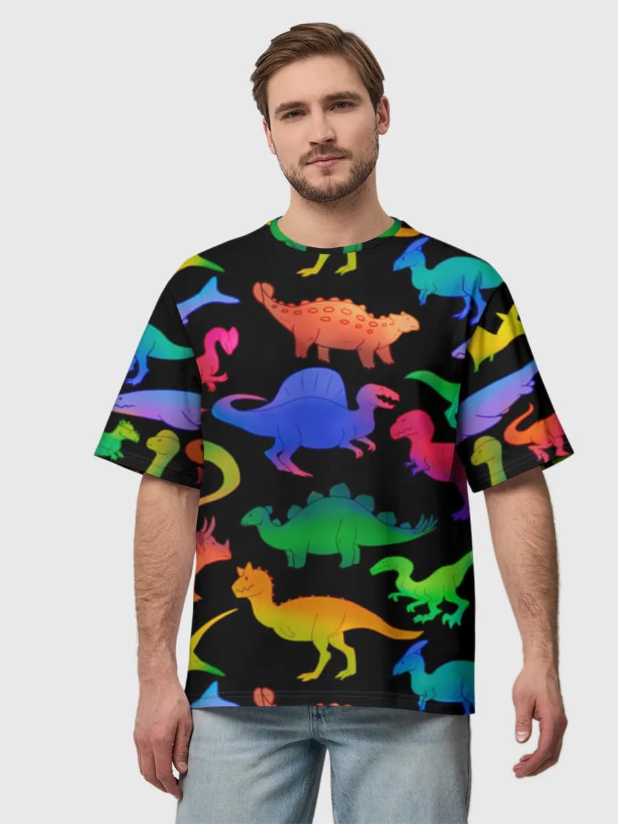Neon Rainbow Dinosaurs