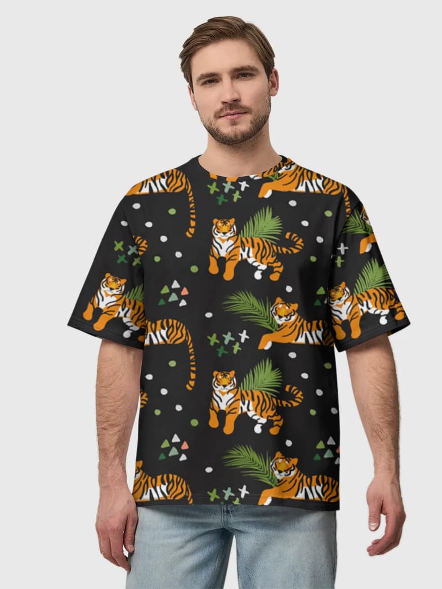 Playful Tigers And Palms