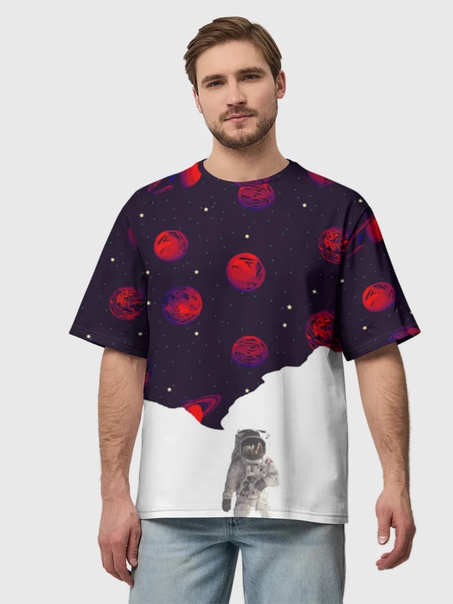 Astronaut Under Red Planets