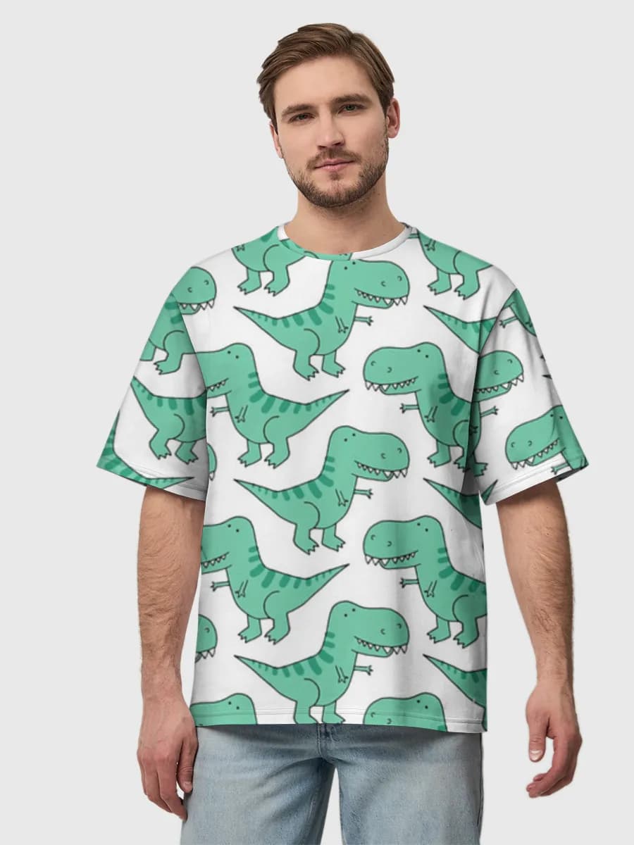 Teal T-Rex Doodles