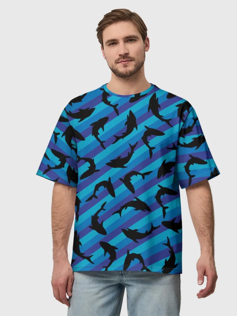 Shark Silhouettes In Blue