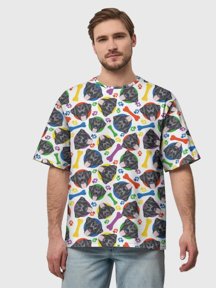 Colorful Dog Paws And Bones
