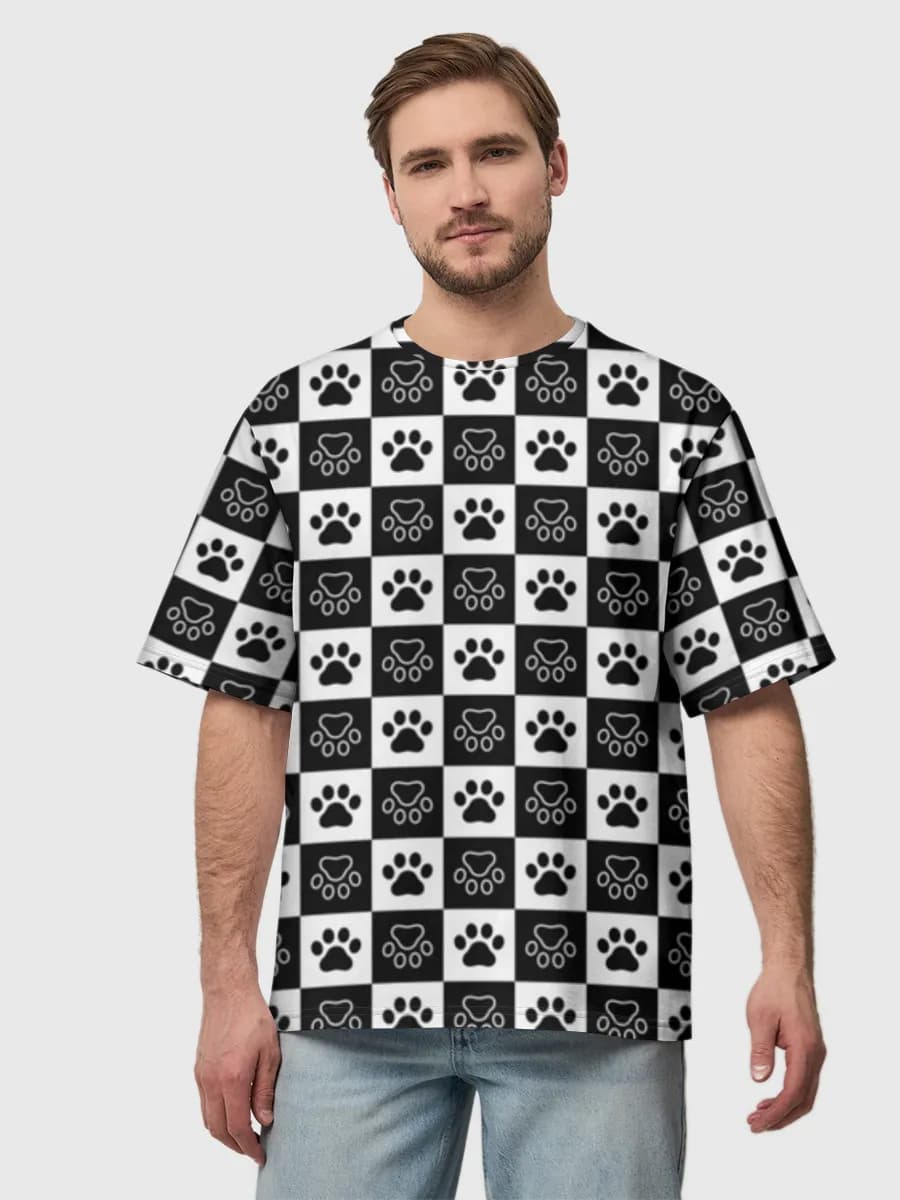 Checkerboard Paw Prints