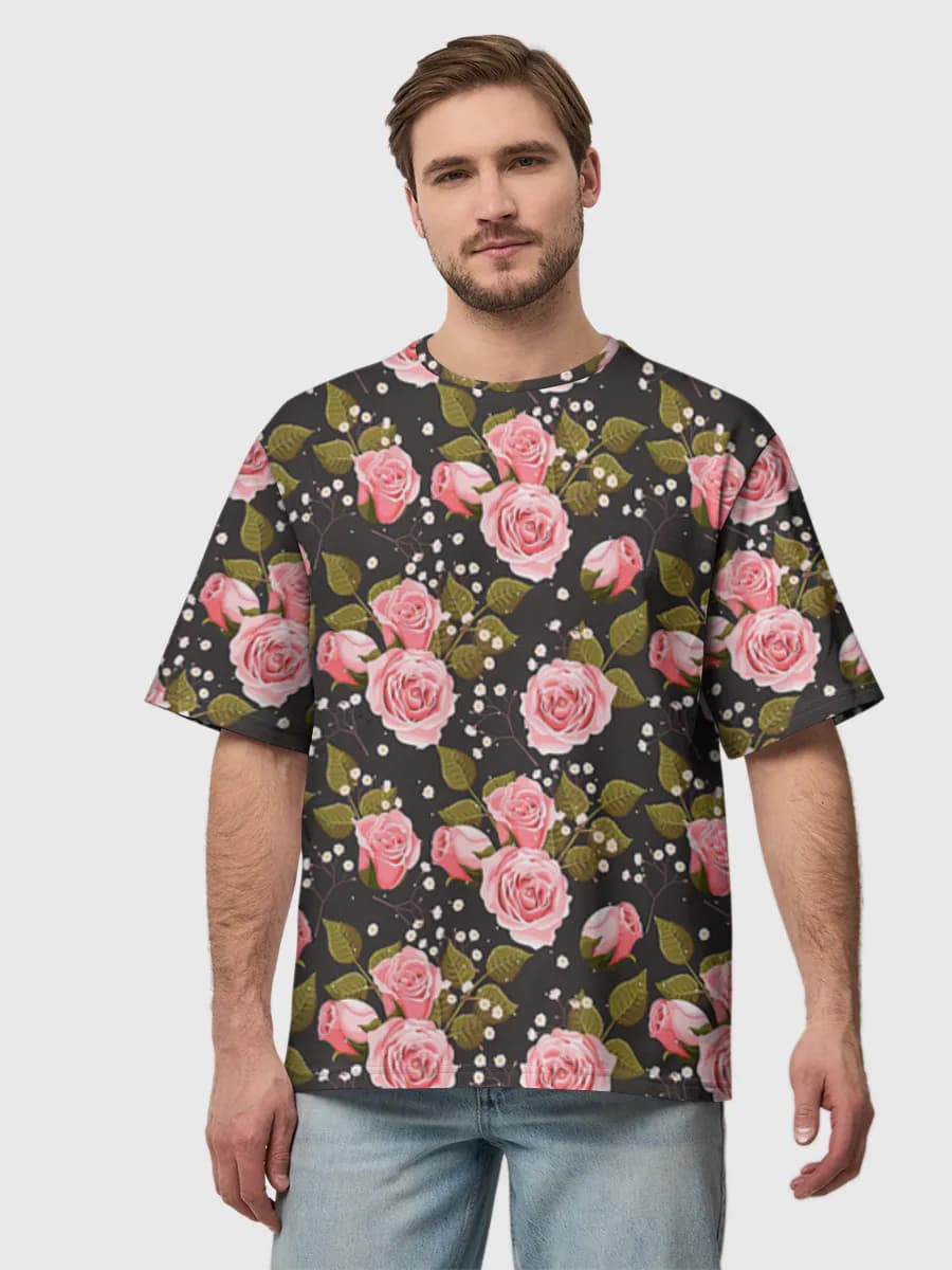Pink Roses On Black