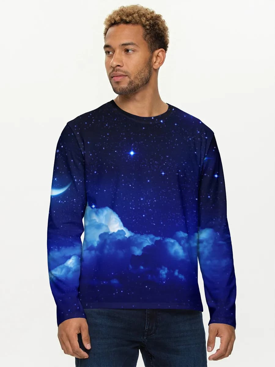 Crescent Moon Starry Sky