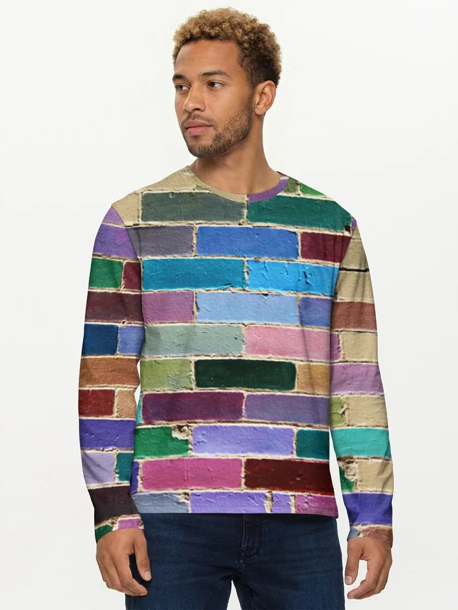 Colorful Painted Brick Wall