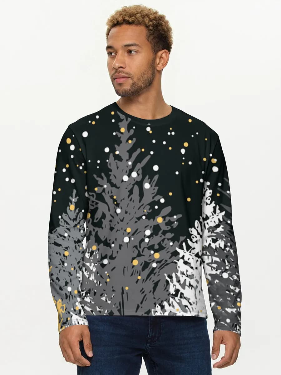 Snowy Pine Forest Night