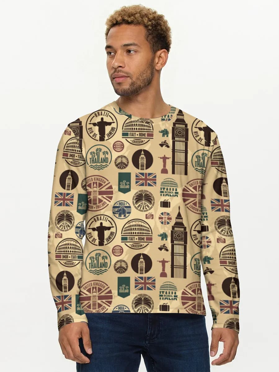 Men's cotton long sleeve shirt