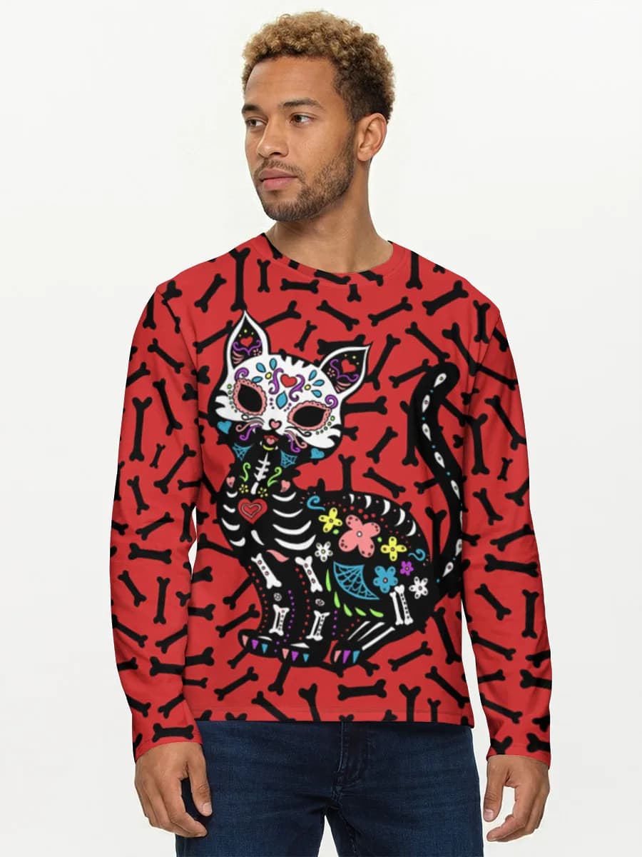 Sugar Skull Skeleton Cat