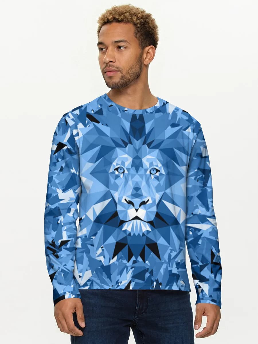 Blue Low Poly Lion
