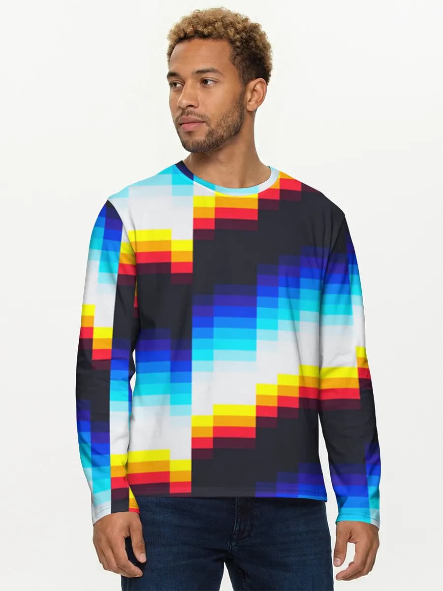 Retro Pixel Chevron Waves