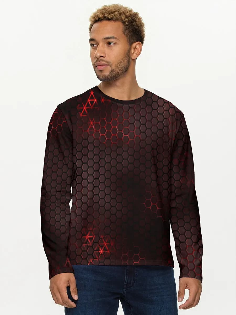 Red Neon Hex Grid