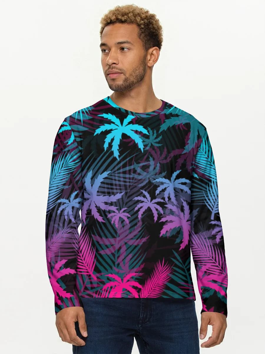 Neon Tropical Palm Leaves