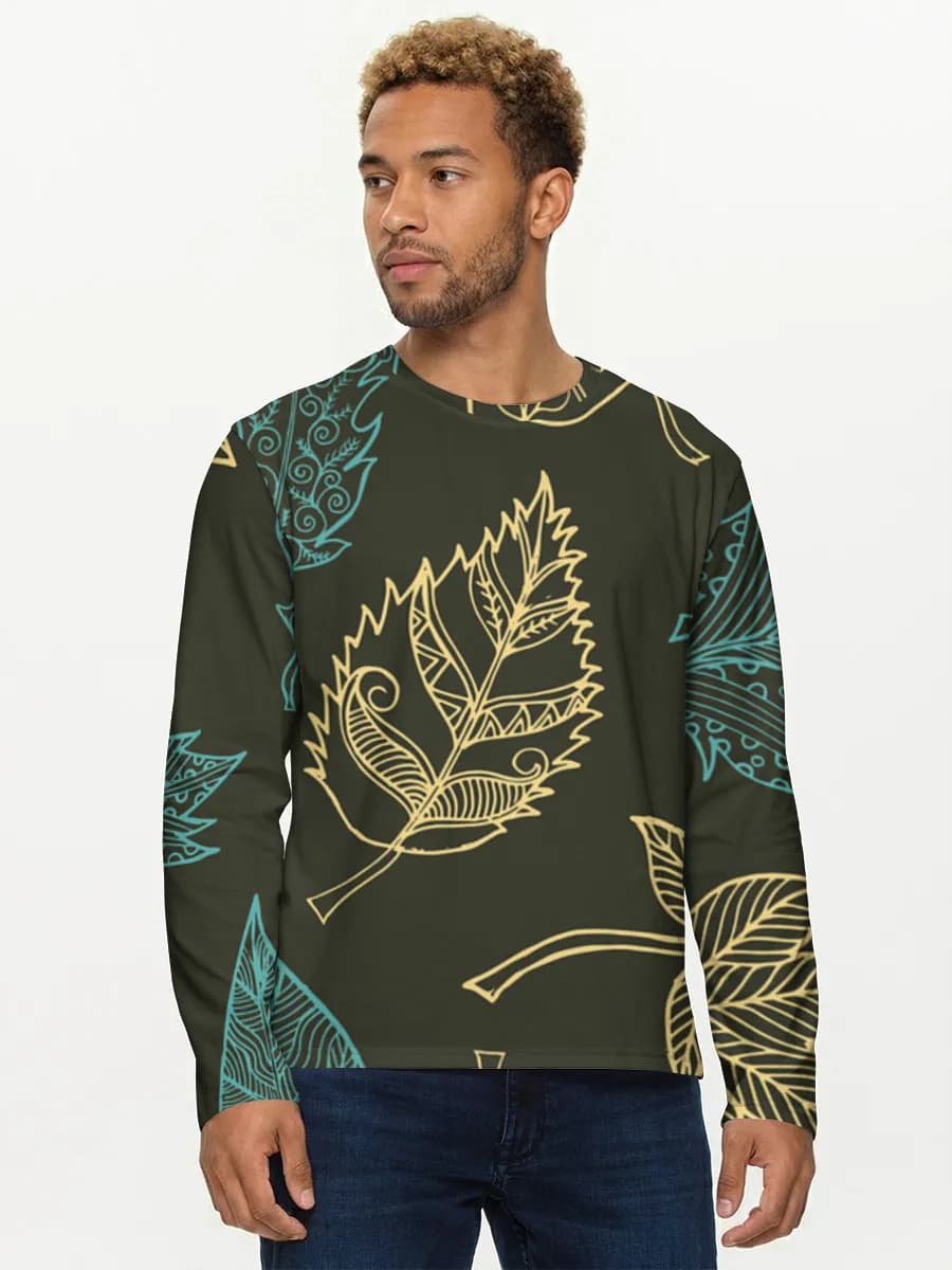 Decorative Leaf Line Art
