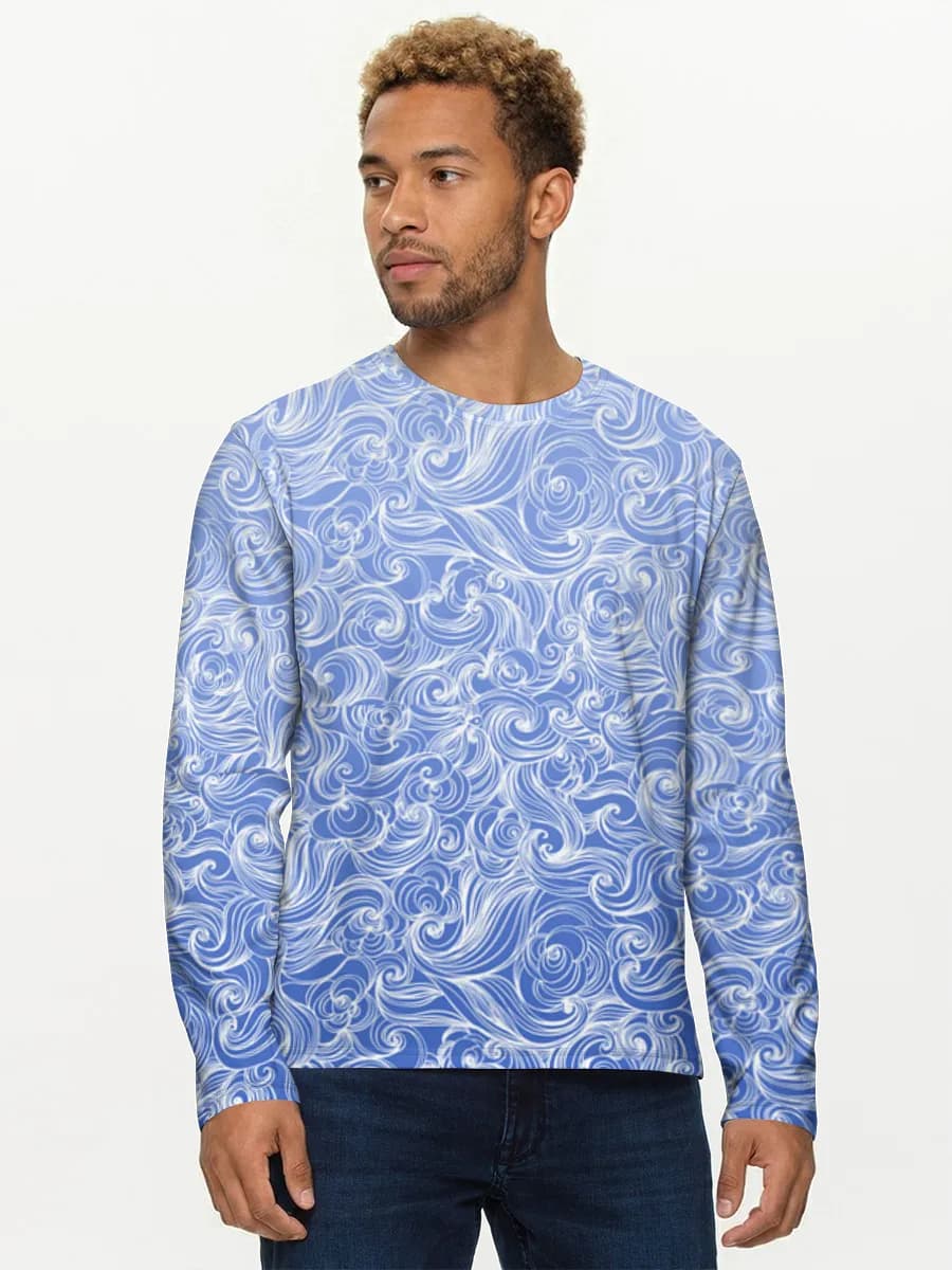 Blue Baroque Floral Swirls