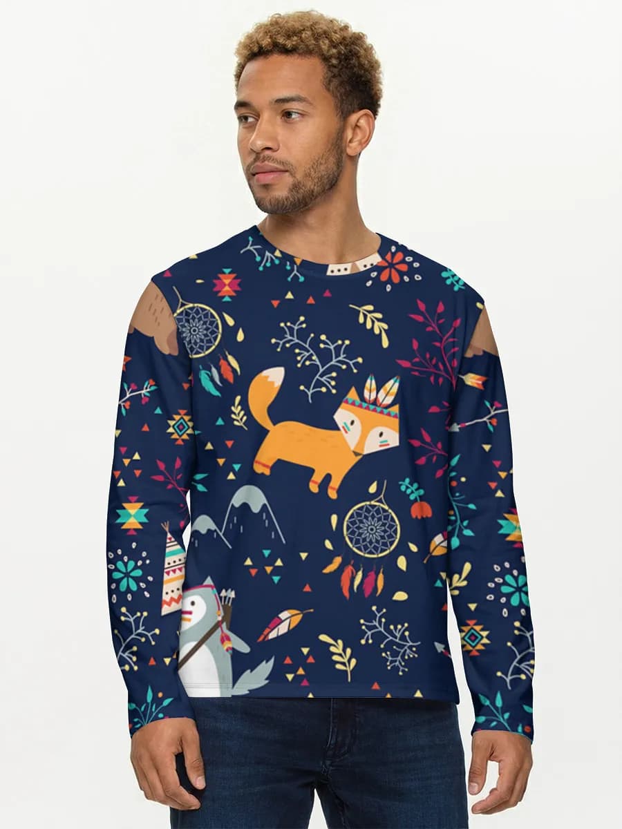 Men's cotton long sleeve shirt