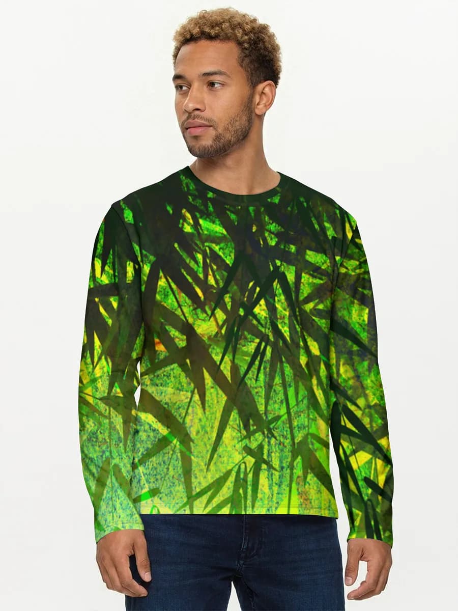 Green Bamboo Leaf Silhouette