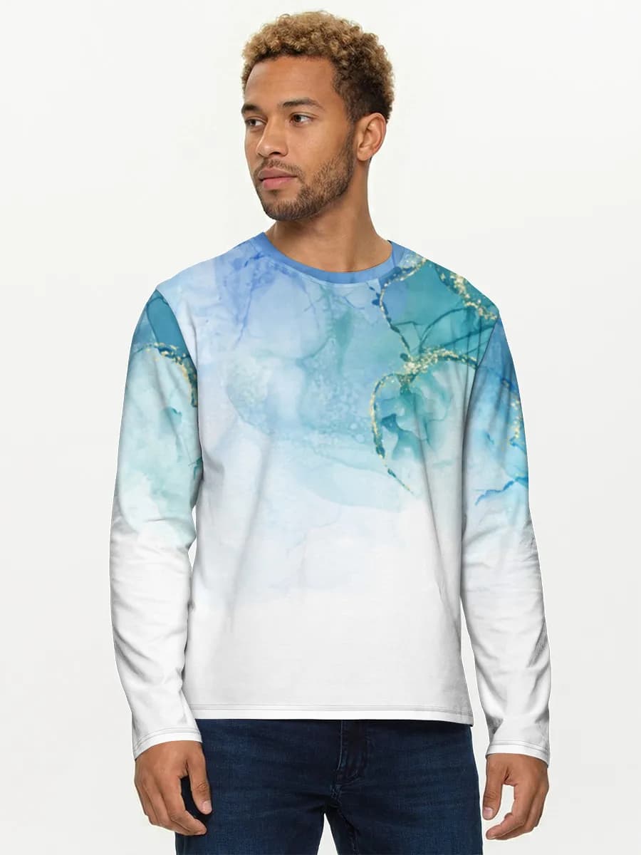 Blue Fluid Marble Swirl
