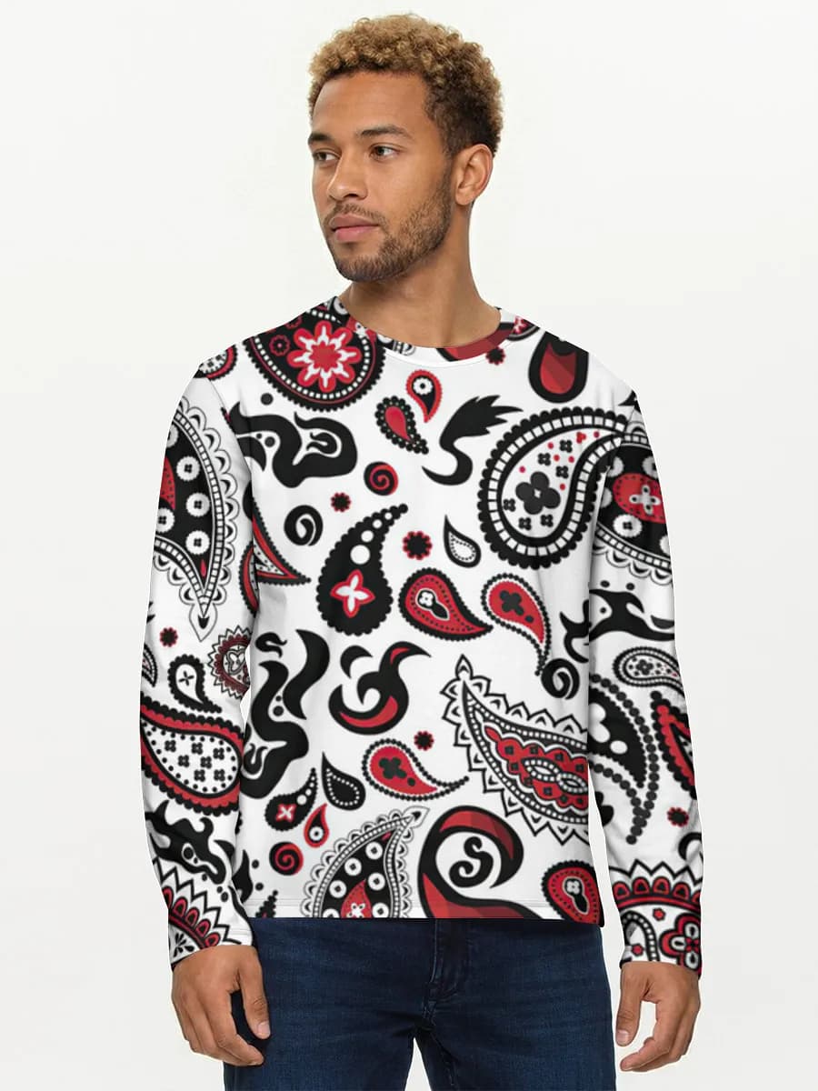 Red Black Paisley Bandana