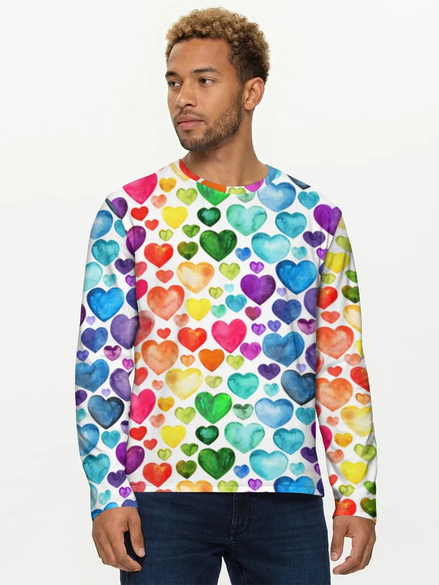 Watercolor Rainbow Hearts