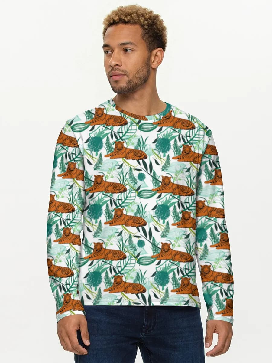 Tiger In Tropical Leaves