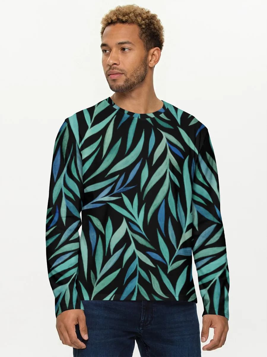 Midnight Teal Leaves