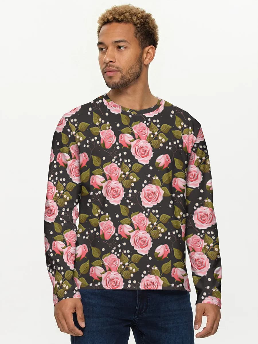Pink Roses On Black