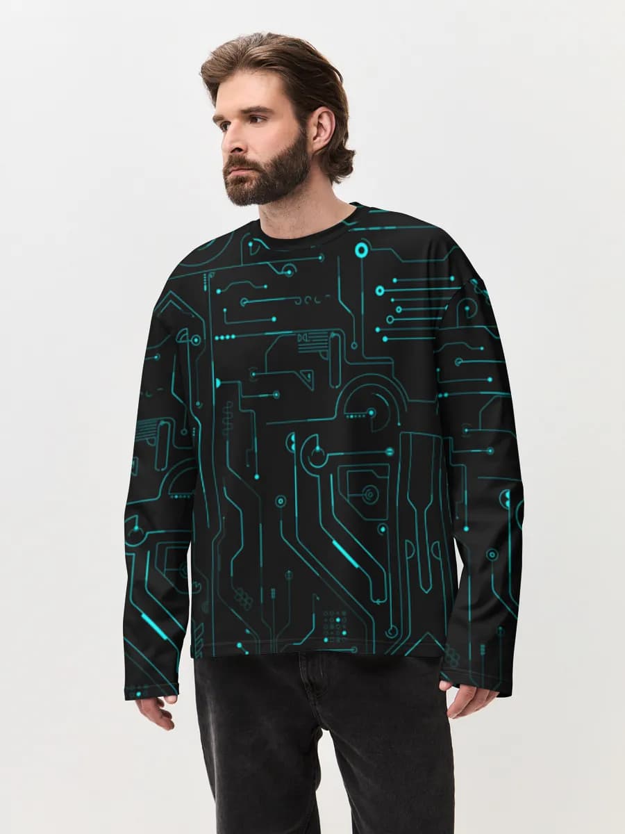 Men's oversized cotton long sleeve