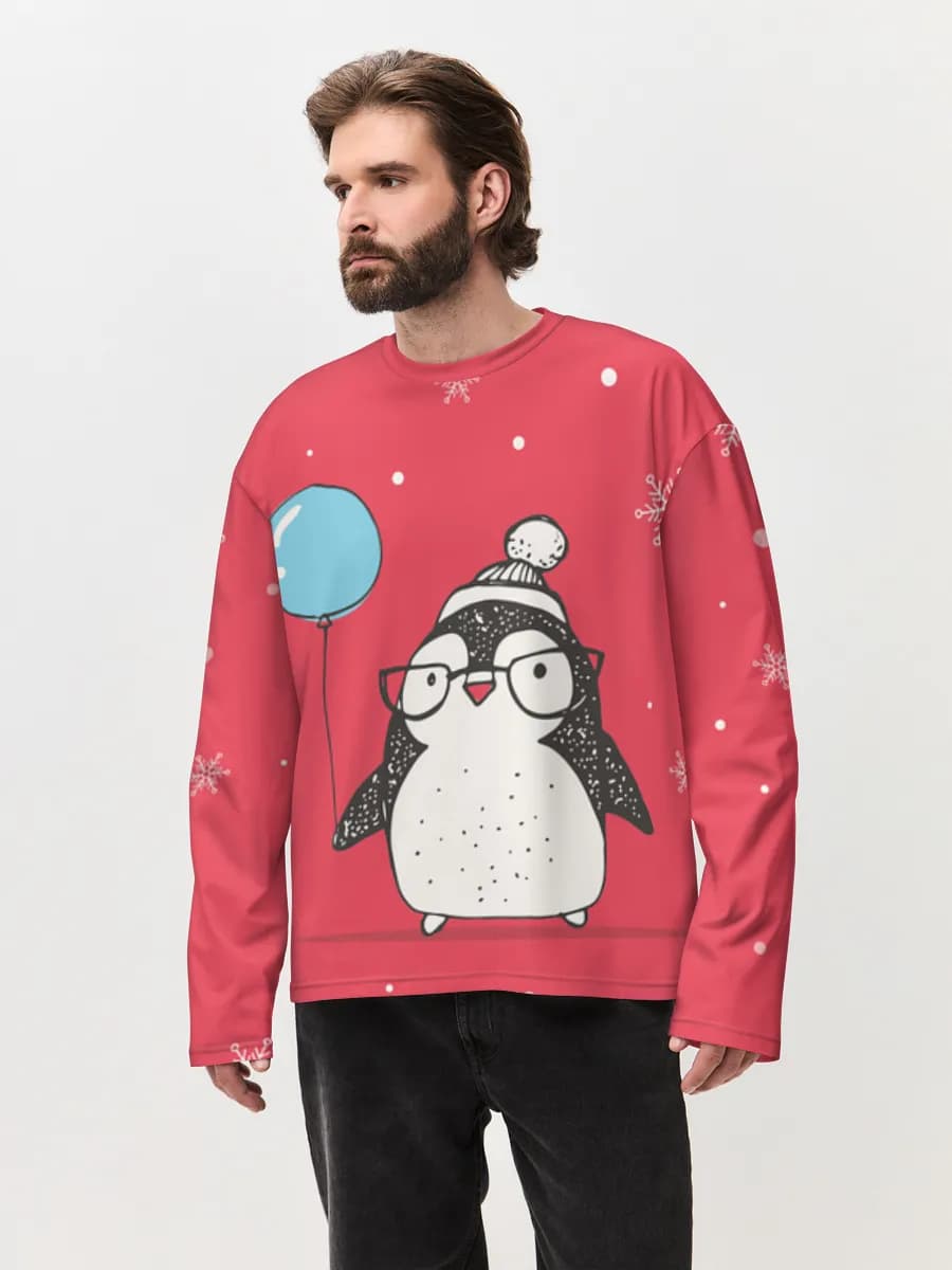 Festive Penguin With Balloon